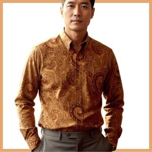 Polo Ralph Lauren Men’s ‘Custom Fit’ Paisley Button-Down Shirt. XL